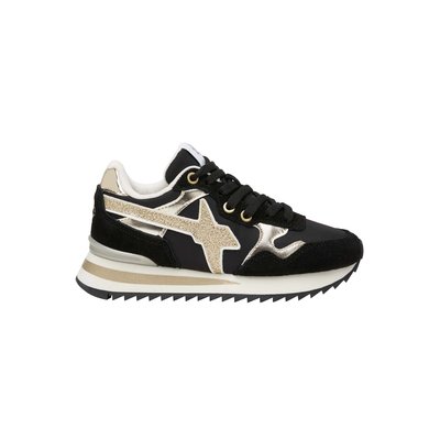 Basket daim noir femme clearance