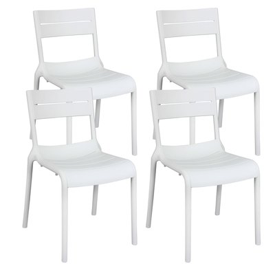 Lot de 4 chaises de terrasse en plastique, PANAME OVIALA