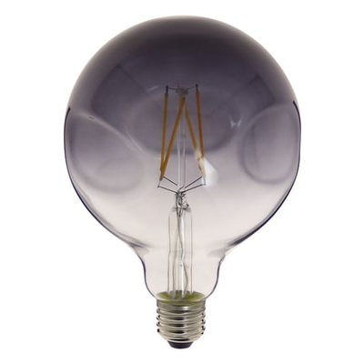 Ampoule Led Globe (g125) Irrégulière Au Verre Fumé, Culot E27, 6w Cons. (48w Eq.), 600 Lumens, Lumière Blanc Chaud XANLITE