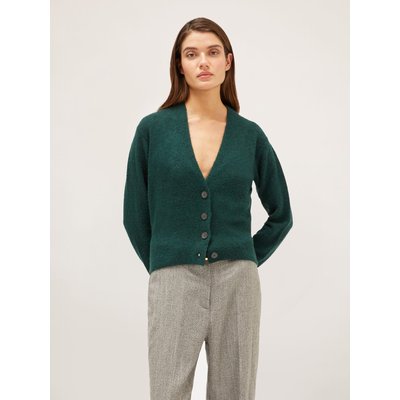Cardigan teinte unie en FIL de laine mélangée MOTIVI