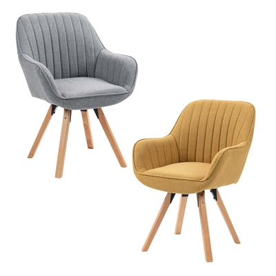 Lot de 2 fauteuil de salle à manger rotatif scandinave, CARSON MEUBLES COSY