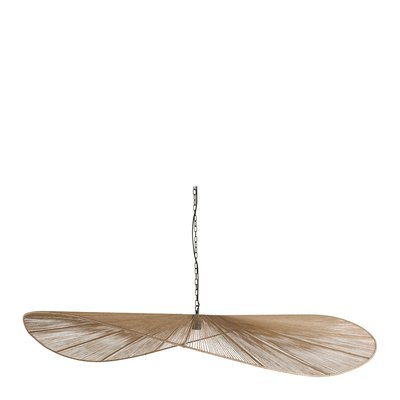 Suspension jute naturel et fer dia 150x22 BLANC D’IVOIRE