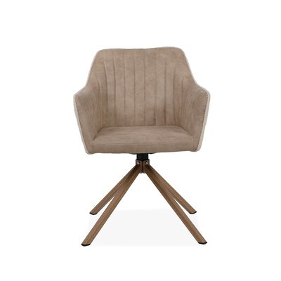 Lot de 2 Chaises Beiges en Tissu Bouclette L60 cm - Ray CALICOSY