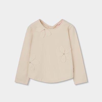 T-shirt fille en maille avec fleurs appliquées BOBOLI
