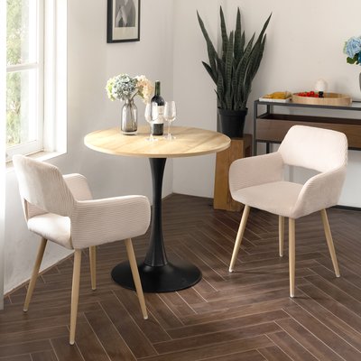 Ensemble table à manger ronde avec 2 chaises,Cliftoakcromwellcor MEUBLES COSY