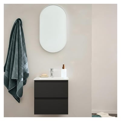Meuble vasque 45cm robinet chromé et miroir SORRENTO MOB IN
