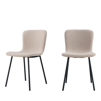 Lot de 2 chaises en tissu bouclette et métal - Halden HOUSE NORDIC