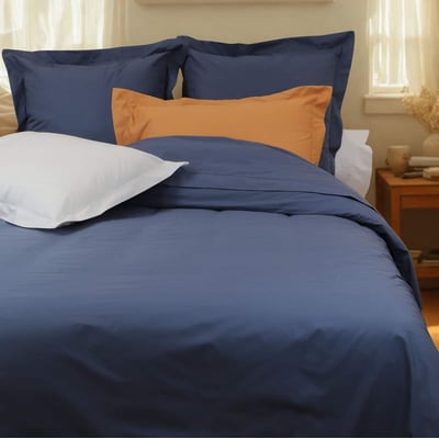 Housse de couette unie coton percale 200 fils DESIREE LINANDELLE