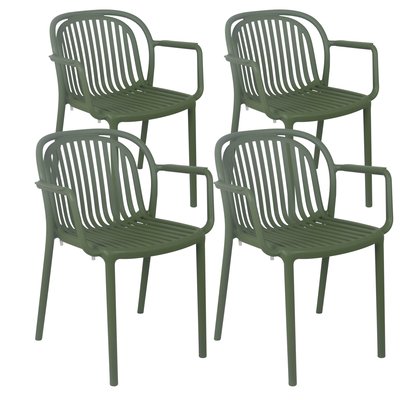 Lot de 4 fauteuils de terrasse en plastique, COPENHAGUE OVIALA