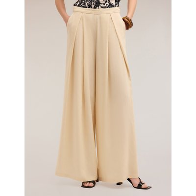 Pantalon large en tissu fluide mélange viscose et lin MOTIVI