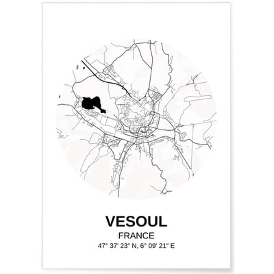 Affiche Carte Vesoul L'AFFICHERIE
