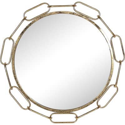 Miroir mural rond doré chaîne métal style élégant RECOLLECTION