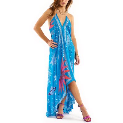 Robe de plage dos nu longue imprimé VOILA COMETE WILD