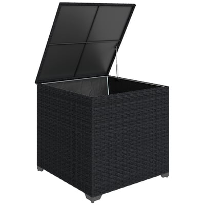 Boîte de rangement en rotin Résine tressée OUTSUNNY
