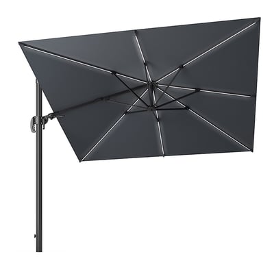 Challenger Dual Tilt Easy Adjustable Cantilever Parasol with LED Lighting (3m SO'HOME