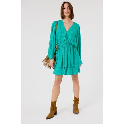 Robe fluide à manches longues et imprimé tropical JADE ARTLOVE