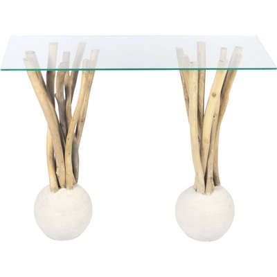 Console branches bois naturel et verre style contemporain RECOLLECTION