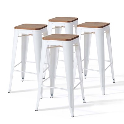 Lot de 4 tabourets de bar, INDUS OVIALA