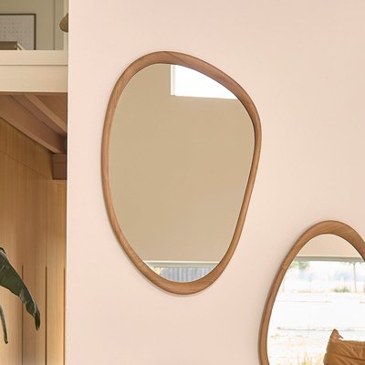 Miroir organique en teck massif 90 cm  BELIZE BERAH GETAH