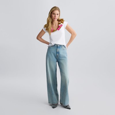 T-shirt en coton avec ruches LIU JO