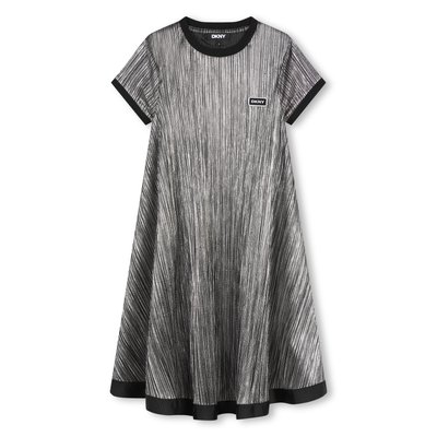 Robe plissée à manches courtes DKNY
