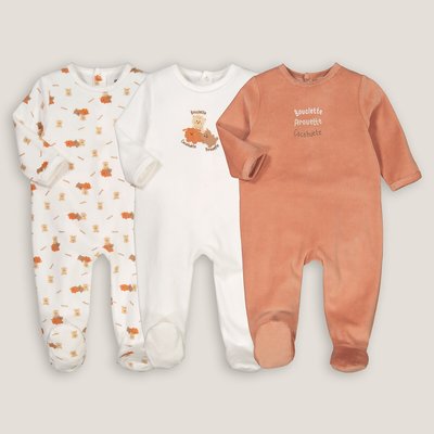 3er-Pack Strampler aus Samt LA REDOUTE COLLECTIONS