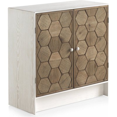 Buffet  en bois de fresno décor hexagonal rustique RECOLLECTION