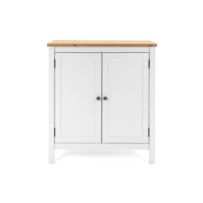 Petit buffet blanc 2 portes à encadrement VENZA PIER IMPORT