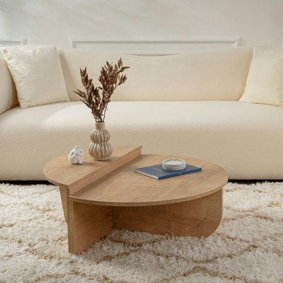 Table basse moderne effet chêne huilé - 2 hauteurs MARFA PIER IMPORT