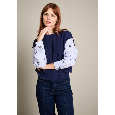 Pull à manches en popeline LOLALIZA