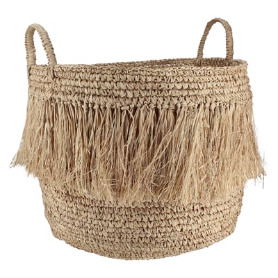 Panier à franges en raphia naturel avec anses NOW'S HOME