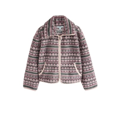 Veste en peau lainée à motif jacquard NEXT