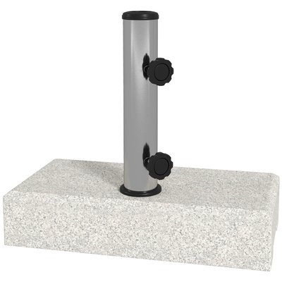 Pied de parasol en granite gris - poids net 25 Kg - mât 32 à 48 mm OUTSUNNY