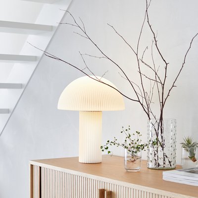 Lampe champignon, verre opaline strié, Loulou LA REDOUTE INTERIEURS
