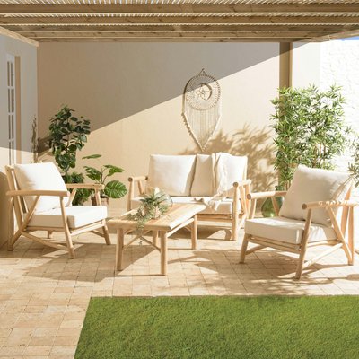 Ensemble salon teck ajouré MANAK PIER IMPORT