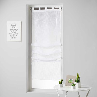 Rideau Store Voilage Haltonas blanc 60x180cm DOUCEUR D'INTÉRIEUR