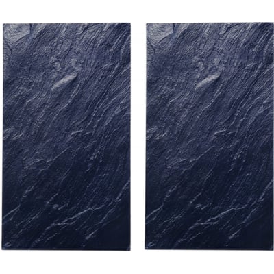 Set de 2 Grandes Planches à Découper en Verre Trempé Motif Ardoise WADIGA