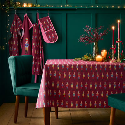 Christmas Nutcracker Cotton Table Cloth CATHERINE LANSFIELD