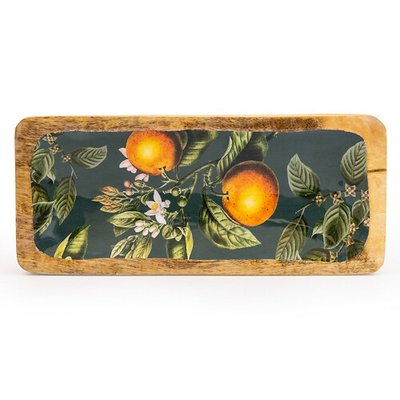 Orange Blossom Green Mango Wood Rectangular Serving Dish SO'HOME