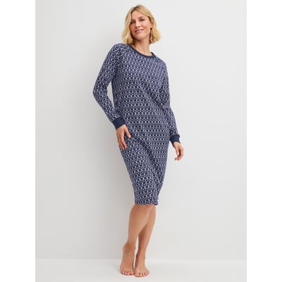 Chemise de nuit manches longues, longueur 110 cm manches longues Coton MIDNIGHT HEARTS CALIDA