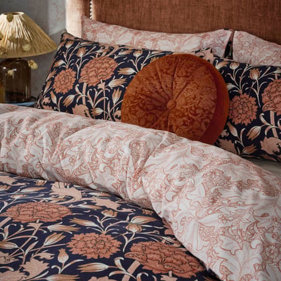 Parure de lit, housse de couette fleurie + 2 taies pour lit en 140 Pivoines et tulipes sauvages WILLIAM MORRIS AT HOME