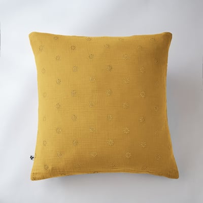 Taie d'oreiller Gaze Coton 60 x 60 cm Gaia Bohos Safran EDEN