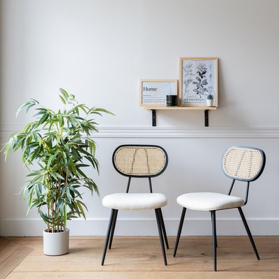 Chaise vintage, cannage et tissu, ELENA HAPPY GARDEN