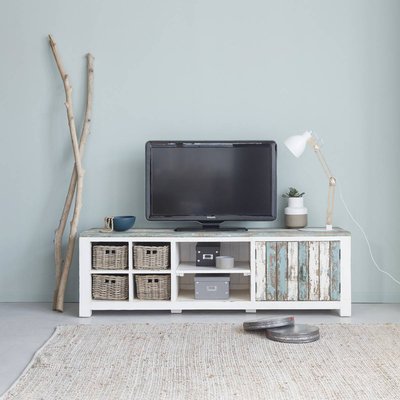 Meuble TV en bois recyclé massif 180 cm ATLANTIC BERAH GETAH