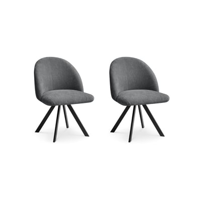 Lot de 2 chaises tissu texturé, LALIE BOBOCHIC