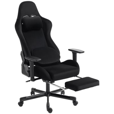 Fauteuil gaming Lin (60 % coton Noir HOMCOM