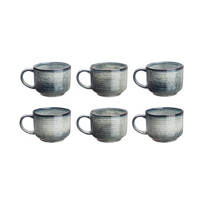 Lot de 6 mugs en grès, ZEN BJORN