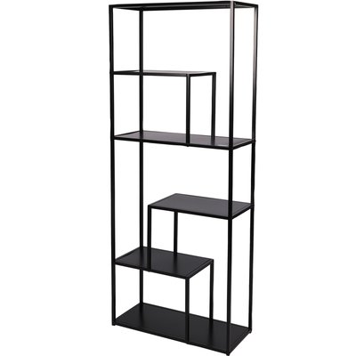 Étagère bibliothèque métal noir 6 niveaux 70x30x170cm URBAN LIVING