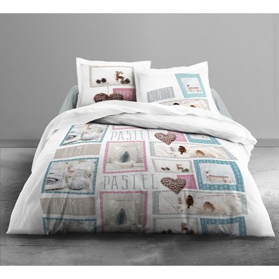 Parure housse de couette coton, Home Pastel C DESIGN HOME TEXTILE