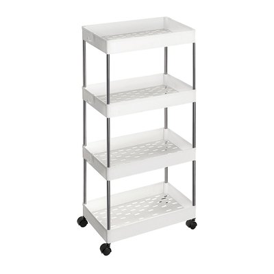 Desserte sur roulettes 4 niveaux blanche - L40 x H86 cm CALICOSY